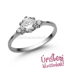E312FC - CIRKÓNIA köves fehér arany Eljegyzési Gyűrű