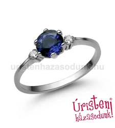 E312FZK_C - KÉK ZAFÍR - CIRKÓNIA KÖVES Eljegyzési gyűrű