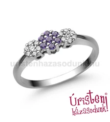 E314FM_B - AMETISZT - GYÉMÁNT KÖVES Eljegyzési gyűrű