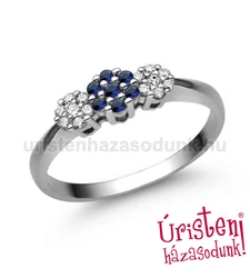 E314FZK_B - KÉK ZAFÍR - GYÉMÁNT KÖVES Eljegyzési gyűrű