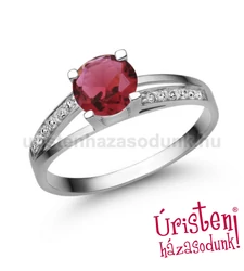 E317FR_C - RUBIN - CIRKÓNIA Eljegyzési gyűrű