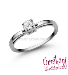 E322FC - CIRKÓNIA köves fehér arany Eljegyzési Gyűrű