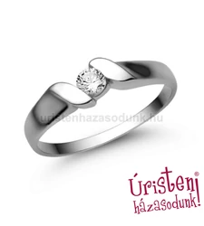 E332FC - CIRKÓNIA köves fehér arany Eljegyzési Gyűrű