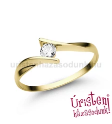 E333SC - CIRKÓNIA köves sárga arany Eljegyzési Gyűrű
