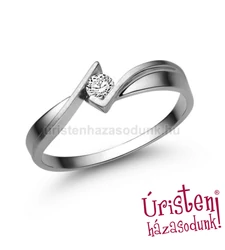 E334FC - CIRKÓNIA köves fehér arany Eljegyzési Gyűrű