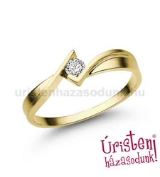 E334SC - CIRKÓNIA köves sárga arany Eljegyzési Gyűrű