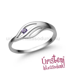 E335FM - AMETISZT KÖVES Eljegyzési gyűrű