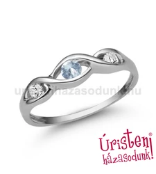 E336FK_C - AKVAMARIN - CIRKÓNIA Eljegyzési gyűrű
