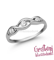 E336FC - CIRKÓNIA köves fehér arany Eljegyzési Gyűrű