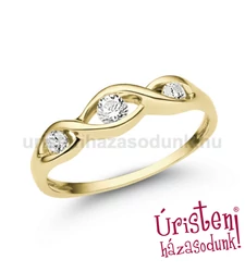E336SC - CIRKÓNIA köves sárga arany Eljegyzési Gyűrű