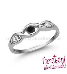 E336FBB_C - FEKETE GYÉMÁNT - CIRKÓNIA Eljegyzési gyűrű