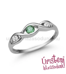 E336FS_C - SMARAGD - CIRKÓNIA Eljegyzési gyűrű