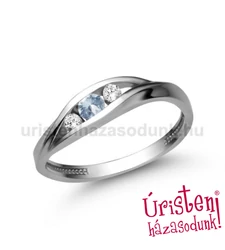 E337FK_C - AKVAMARIN - CIRKÓNIA Eljegyzési gyűrű