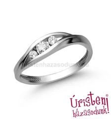 E337FC - CIRKÓNIA köves fehér arany Eljegyzési Gyűrű