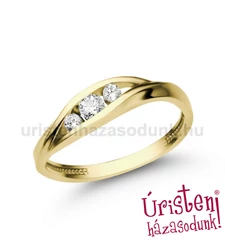 E337SC - CIRKÓNIA köves sárga arany Eljegyzési Gyűrű