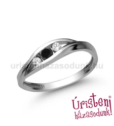 E337FBB_C - FEKETE GYÉMÁNT  CIRKÓNIA Eljegyzési gyűrű