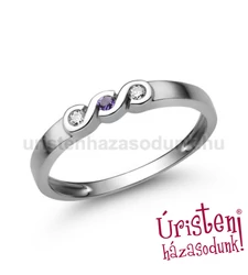 E338FM_C - AMETISZT - CIRKÓNIA KÖVES Eljegyzési gyűrű
