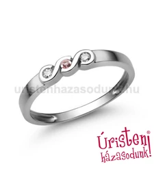 E338FZR_C - RÓZSASZÍN ZAFÍR - CIRKÓNIA KÖVES Eljegyzési gyűrű