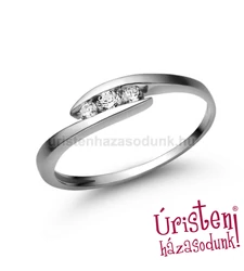 E339FC - CIRKÓNIA köves fehér arany Eljegyzési Gyűrű