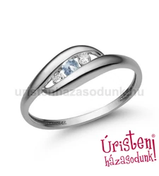 E340FK_C - AKVAMARIN - CIRKÓNIA Eljegyzési gyűrű