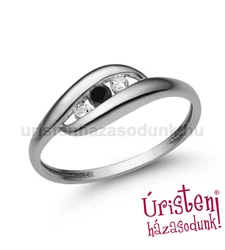 E340FBB_C - FEKETE GYÉMÁNT - CIRKÓNIA Eljegyzési gyűrű