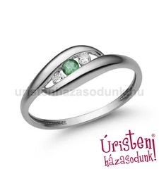 E340FS_C - SMARAGD - CIRKÓNIA Eljegyzési gyűrű