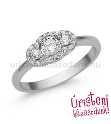 E343FC - CIRKÓNIA köves fehér arany Eljegyzési Gyűrű