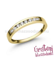 E344SC - CIRKÓNIA köves sárga arany Eljegyzési Gyűrű