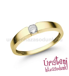 E345SC - CIRKÓNIA köves sárga arany Eljegyzési Gyűrű