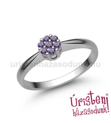 E347FM - AMETISZT KÖVES Eljegyzési gyűrű