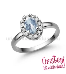 E348FK_B - AKVAMARIN - GYÉMÁNT Eljegyzési gyűrű