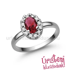 E348FR_C - RUBIN - CIRKÓNIA Eljegyzési gyűrű