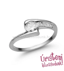 E349FC - CIRKÓNIA köves fehér arany Eljegyzési Gyűrű