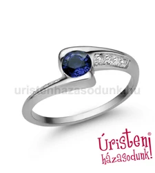 E349FZK_B - KÉK ZAFÍR - GYÉMÁNT KÖVES Eljegyzési gyűrű