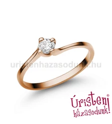 E34RC - CIRKÓNIA köves rozé arany Eljegyzési Gyűrű