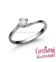 E34FC - CIRKÓNIA köves fehér arany Eljegyzési Gyűrű