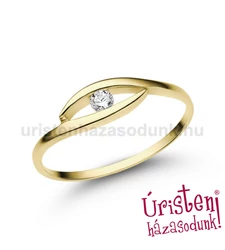 E355SC - CIRKÓNIA köves sárga arany Eljegyzési Gyűrű