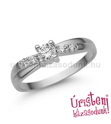 E358FC - CIRKÓNIA köves Fehér arany Eljegyzési Gyűrű