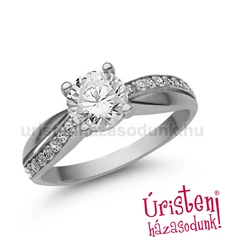 E360FC - CIRKÓNIA köves Fehér arany Eljegyzési Gyűrű