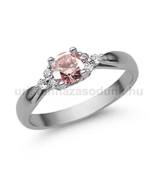 E361FZR_C - RÓZSASZÍN ZAFÍR - CIRKÓNIA köves Fehér arany Eljegyzési gyűrű
