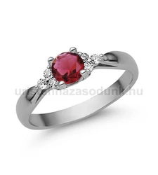 E361FR_B - RUBIN - GYÉMÁNT köves Fehér arany Eljegyzési gyűrű