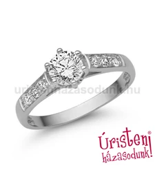 E362FC - CIRKÓNIA köves Fehér arany Eljegyzési Gyűrű