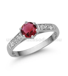 E362FR_C - RUBIN - CIRKÓNIA köves Fehér arany Eljegyzési gyűrű