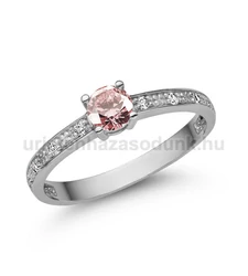 E363FZR_B - RÓZSASZÍN ZAFÍR - GYÉMÁNT köves Fehér arany Eljegyzési gyűrű