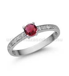 E363FR_B - RUBIN - GYÉMÁNT köves Fehér arany Eljegyzési gyűrű