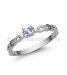 E364FK_C - AKVAMARIN - CIRKÓNIA köves Fehér arany Eljegyzési gyűrű