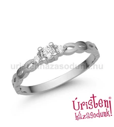 E364FC - CIRKÓNIA köves Fehér arany Eljegyzési Gyűrű
