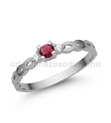 E364FR_C - RUBIN - CIRKÓNIA köves Fehér arany Eljegyzési gyűrű