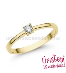 E365SC - CIRKÓNIA köves Sárga arany Eljegyzési Gyűrű