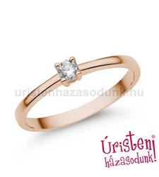 E365RC - CIRKÓNIA köves Rozé arany Eljegyzési Gyűrű